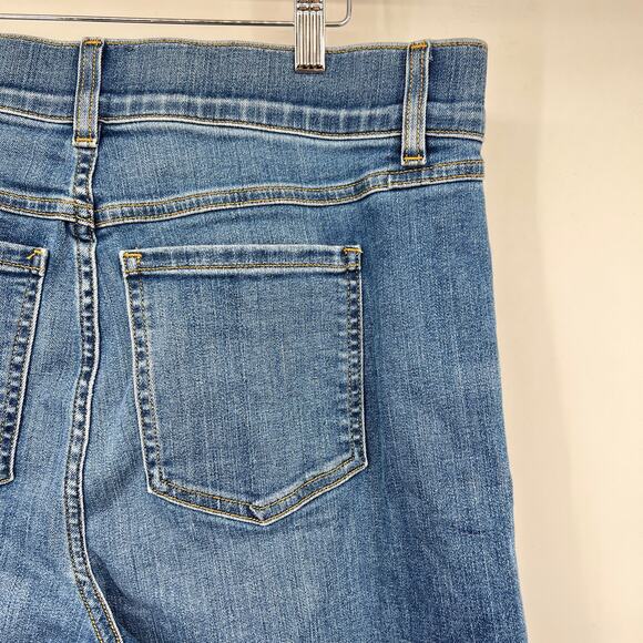 Spanx Seamed Front Wide Leg Jeans Women's XL Blue Pull-On High Waist - Picture 8 of 9